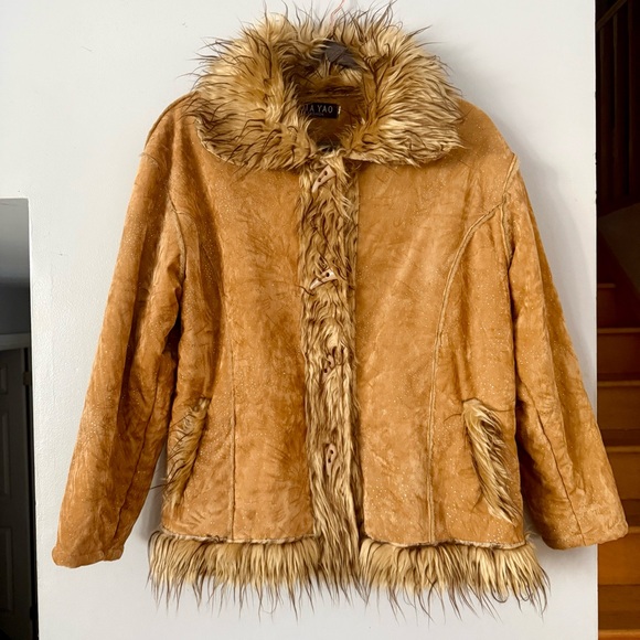 Jia Yao Fashion Jackets & Blazers - JIA YAO Penny Lane “Sparkle” Y2K Faux Suede Fur Women's Coat